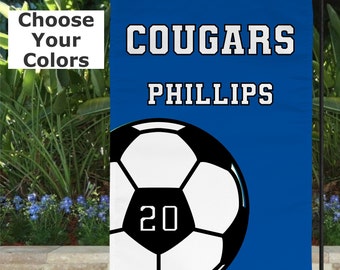 Personalized Soccer Garden Flag: Custom Team Colors, 12x18