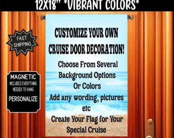 Custom Cruise Door Flag, Magnetic Cabin Decoration (12x18")