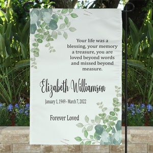 Personalisierte Gedenkflagge: Forever Loved Erinnerung, Outdoor Garten Dekoration (12x18)