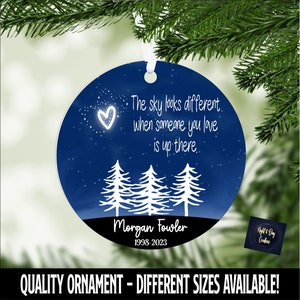 Memorial Ornament, The Sky Looks Different, Sympathy Gift, Memorial Gift, Memorial, Remembrance Ornament, Memorial