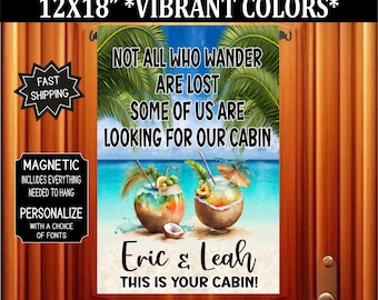 Personalized Cruise Door Flag: Cabin Decor, Magnetic Banner (12x18)