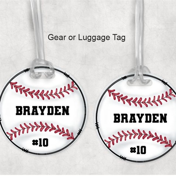 Baseball Bag Tag Etsy