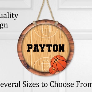 Basketball Sign, Basketball Door Sign, Sports Decoration, Sports Signs, Door Hanger, Round Sign, Basketball