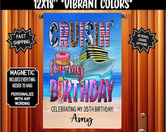 Birthday Cruise Door Flag: Magnetic Cabin Decoration (12x18)