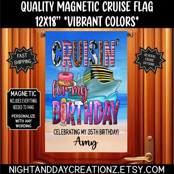 Crucero de cumpleaños, bandera de la puerta del crucero, crucero de cumpleaños, letrero de la puerta del crucero de cumpleaños, decoración del crucero, puerta del crucero