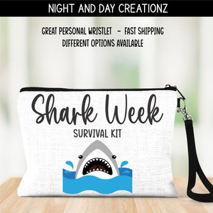 Shark Week Survival Kit, Period Bag For Girls, Emergency Period Bag, Cosmetic Bag, Personalized Bag, Teen Bag, Personalized Wristlet, Period