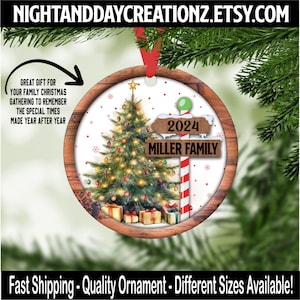 Personalized Family Christmas Ornament: Rustic Barn Design