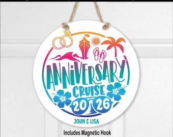 Anniversary Cruise Door Magnet: Personalized Cabin Decoration