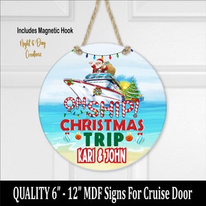 Personalized Christmas Cruise Door Sign: Holiday Cabin Decor