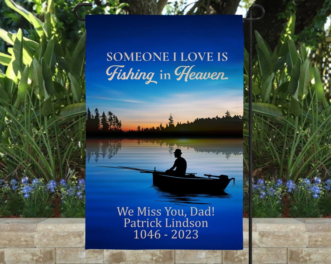 Fishing Memorial Flag Remembrance Flag Gone Fishing Memorial Etsy