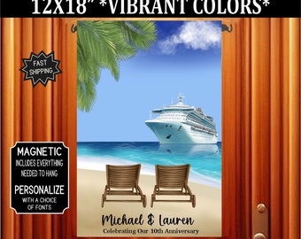 Personalized Cruise Door Flag: 12x18" Magnetic Cabin Decor