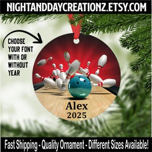 Bowling Ornament, Personalized Bowling