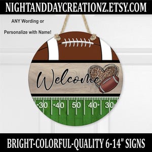 Football Sign, Football Welcome, Personalized Football Sign, Den, Office, or Room Sign, Sports Signs, Football, Family Football Gifts