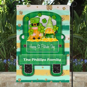 St Patricks Day Gartenfahne: Wichtel-Flagge, 30x45 cm