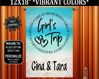 Personalized Girls Trip Cruise Flag: Glitter Cruise Door Banner