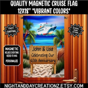 Cruise Door Flag: Anniversary Cruise Cabin Decoration with Magnetic Hooks