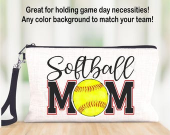 Softball Mom Bag, Personalized Softball Gift, Team Mom, Softball, Mother's Day Softball Mom