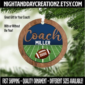 Football Coach Ornament, Football Ornament, Personalized Coach Gift, Christmas Ornament, Sports Ornament, Christmas, Football Team Gifts