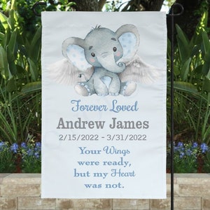 Personalized Baby Boy Memorial Garden Flag: Angel Remembrance