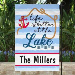 Life Is Better At The Lake Flag, Lake Garden Flag, Lake Decoration, Lake Sign, Lake Life, Lake Decor, Outdoor Decor, Garden Flag, Deck Flag