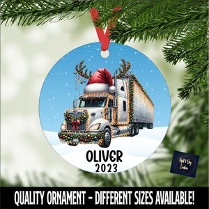 Personalized Semi Truck Christmas Ornament: Long Haul Transportation