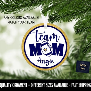 Personalized Team Mom Football Ornament: Sports Gift