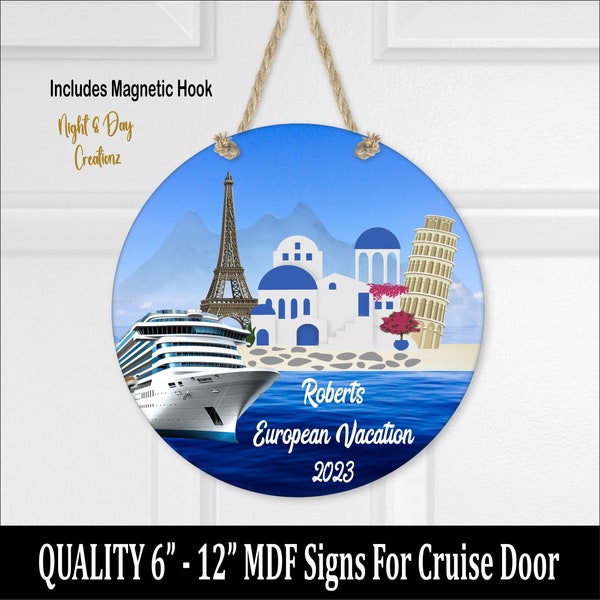 Mediterranean Cruise Ship Sign, Cruise Door Magnet, Cruise Trip Sign, Cruise Door Signs, Cruise, European Cruise, Italy Cruise, Greek Cruise