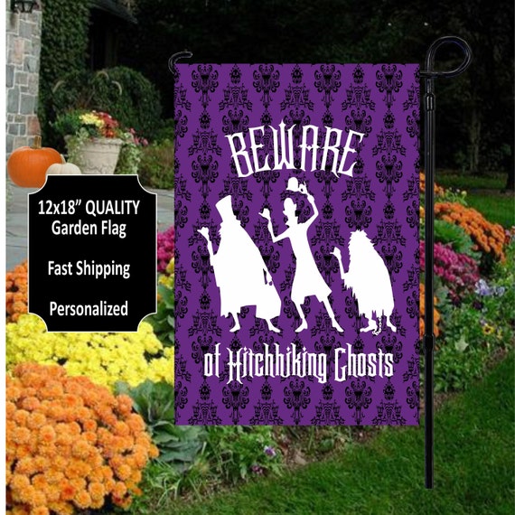 Halloween Flag, Beware of Hitchhiking Ghosts, Haunted, Mansion