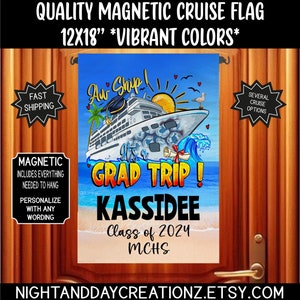 Personalized Graduation Cruise Door Decoration: Magnetic Cruise Flag Aw Ship Colorful