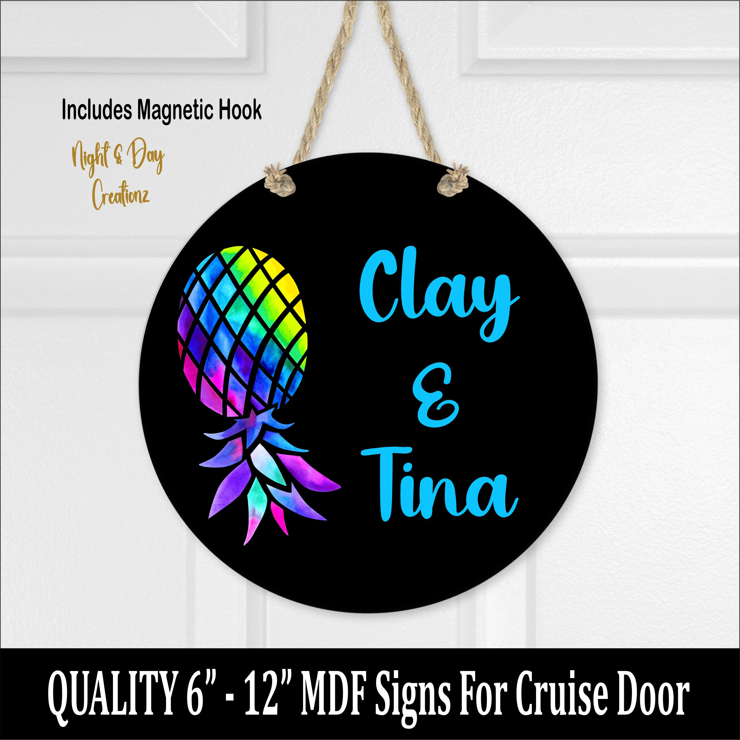 Pineapple Cruise Door Sign: Personalized Cabin Decoration With