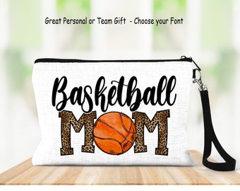 Basketball Mom Bag, Basketball Team Mom Bag, Basketball Team Gift, Personalized Wristlet, Sports Gift, Sports Accessories, Basketball