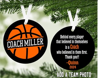 Personalized Basketball Coach Ornament, Team Gift