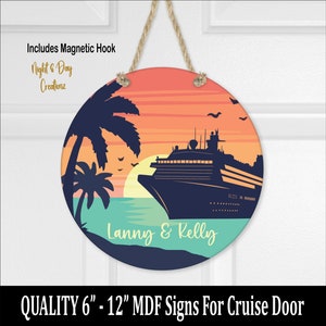 Letrero personalizado para puerta de crucero: Decoración para vacaciones tropicales