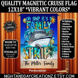 Personalized Cruise Door Flag: Vibrant Family Trip Decoration