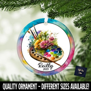 Personalized Artist Ornament: Watercolor Palette, Painter Gift