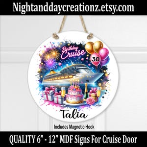 Birthday Cruise, Birthday Cruise Sign, Cruise Ship Magnet, Personalized Door Sign, Birthday Trip, Cruise Trip Sign, Cruise Decor