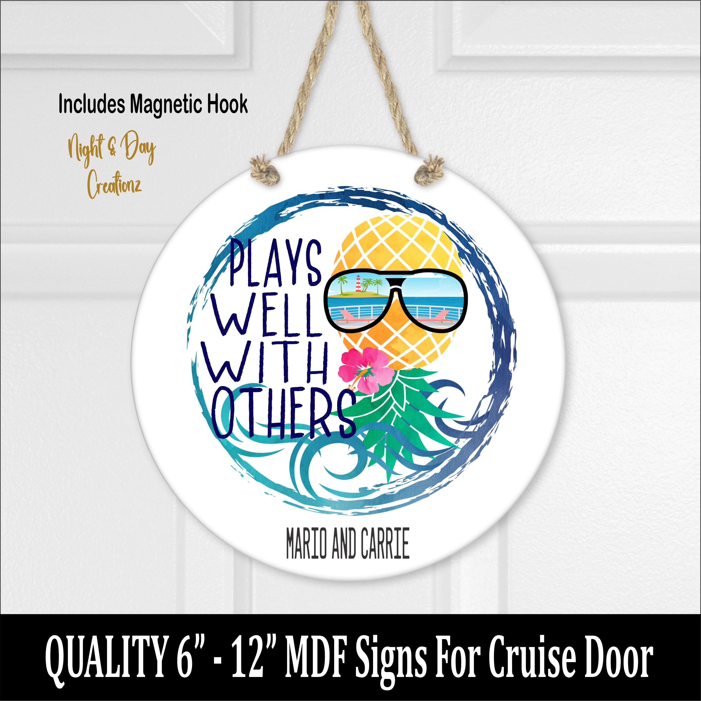 Plays Well With Others Cruise Door Sign: Pineapple Decor - Etsy