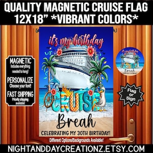 Birthday Cruise, Birthday Trip, Birthday Cruise Flag, Cruise Door Magnet, Cruise Sign, Cabin Door, Cruise Decoration, Cruise Flag, Cruise