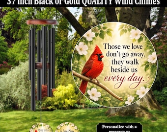 Personalized Cardinal Memorial Wind Chime, Sympathy Gift, Condolence Gift, Memorial Gift