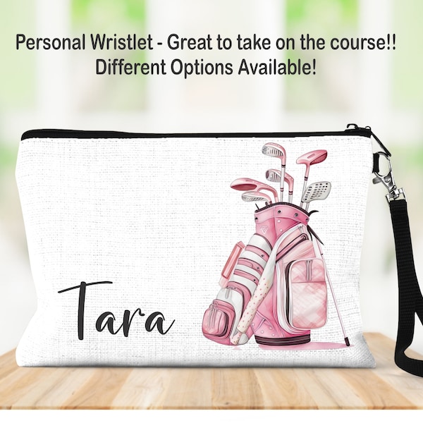 Golf Bag, Personalized Bag, Personalized Wristlet, Bag, Cosmetic Bag, Golf, Golf Tournament, Golf Gifts, Golf Player, Ladies Golf, Sports