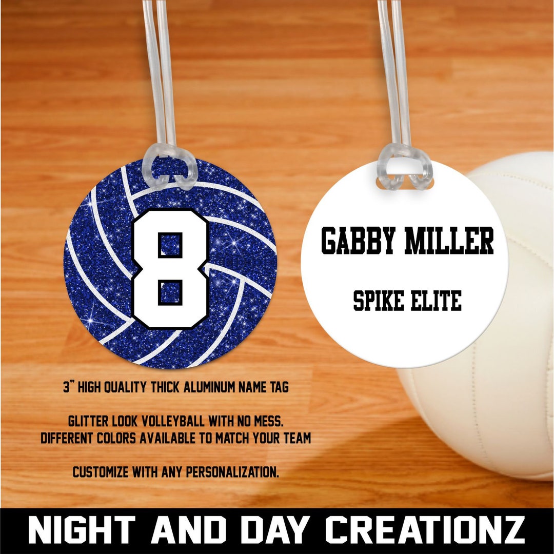 Volleyball Name Tag, Volleyball Bag Tag, Volleyball Tag, Sports Luggage ...