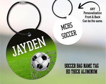 Soccer Name Bag Tag, Soccer Tag, Soccer Gift, Soccer Team, Soccer Coach, Soccer Team Gifts, Soccer Bag, Soccer Tag