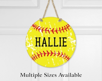 Softball Sign, Personalized Softball Sign, Sports Decoration, Kids Room Signs, Kids Sports Signs, Softball Decorations, Girls Softball Sign