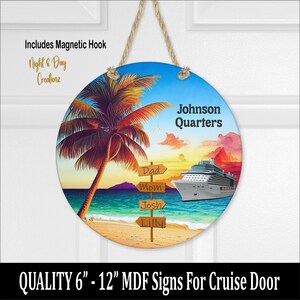 Personalized Family Cruise Door Sign: Tropical Vacation Decor