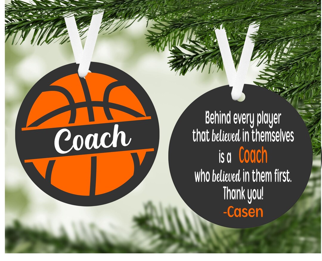 Basketball Coach Ornament, Personalized Coach Gift, Christmas Ornament