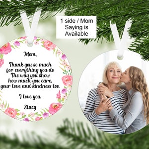Personalized Mom Christmas Ornament: Photo Keepsake, Mother Gift