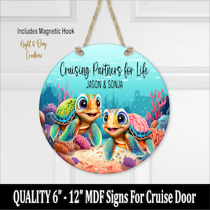 Cruise Ship Sign, Cruising Through Life Together, Sea Turtle Sign, Cruise Trip Sign,, Cruise Door Sign, Cruise Door Hanger, Cruise Door Sign