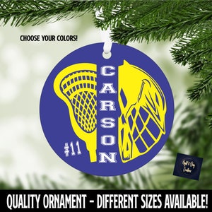 Lacrosse Ornament, Personalized Lacrosse Christmas Ornament, Holiday Ornament, Kids Ornament, Sports Ornament, Christmas, Lacrosse Gifts