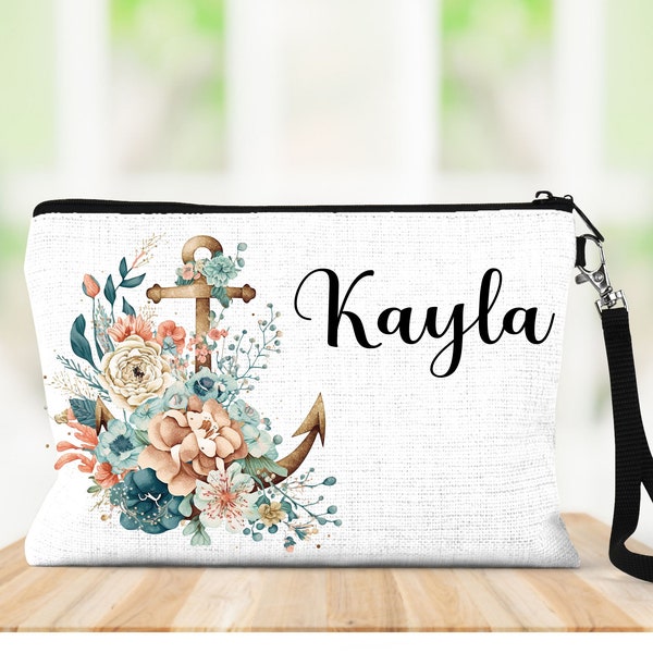 Anchor Bag, Cruise Bag, Personalized Bag, Vacation Bag, Cosmetic Bag, Anchor Gifts, Boating Bag, Cruise, Personalized Wristlet, Anchor