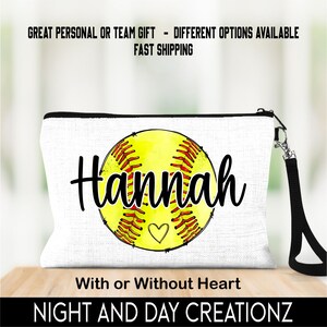 Softball Bag, Softball Gift, Softball Team Bags, Tournament Gift,Personalized Wristlet, Softball Team Gift, Softball Senior Gift, Softball